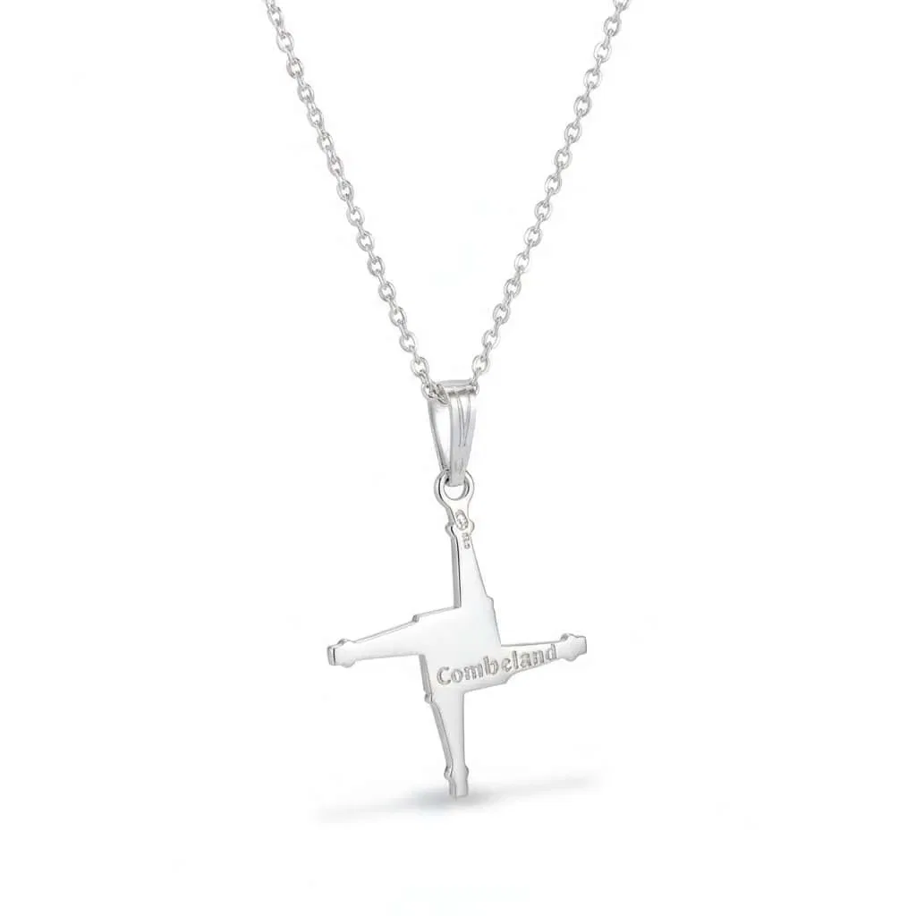 Sterling Silver St. Brigid’s Cross Necklace – 18” Chain - Irish Gifts - Image 1