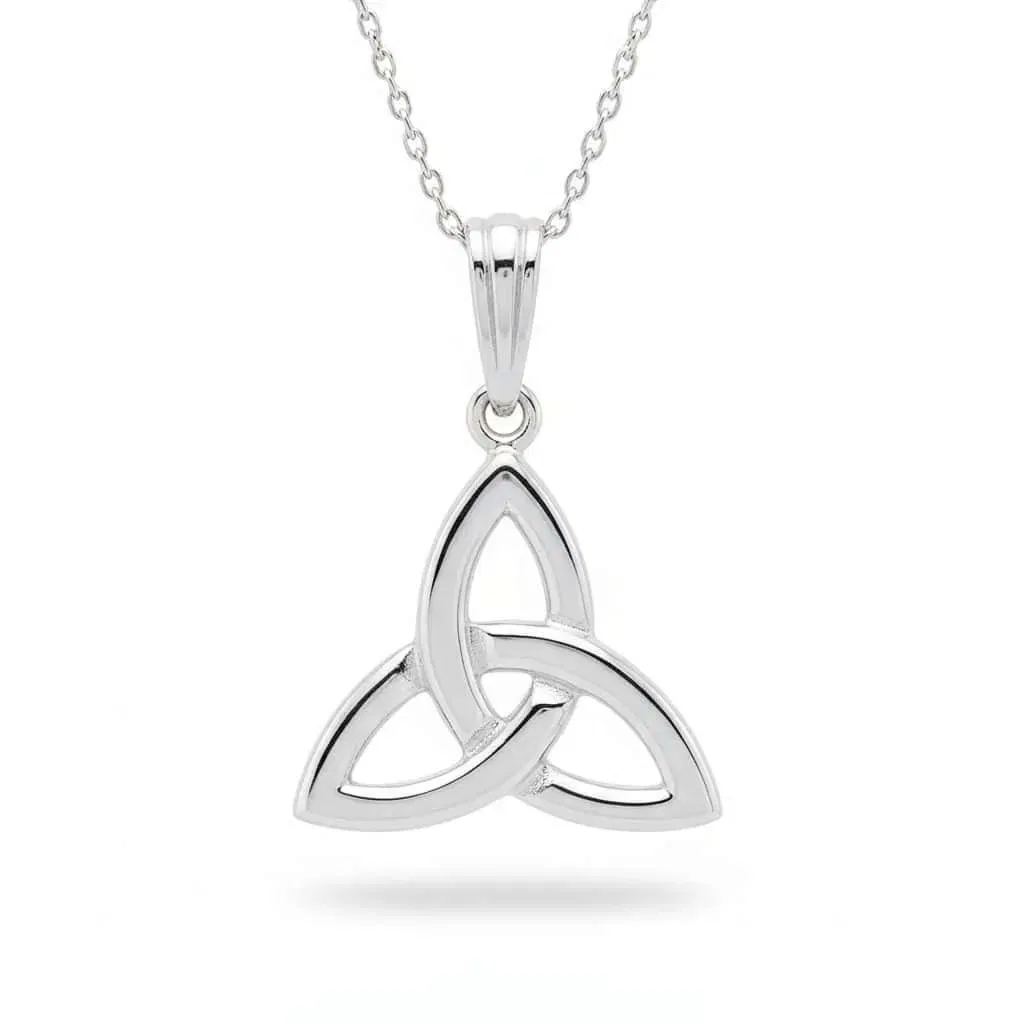 Sterling Silver Trinity Knot Pendant – Made in Ireland by Fado - Communion Gifts