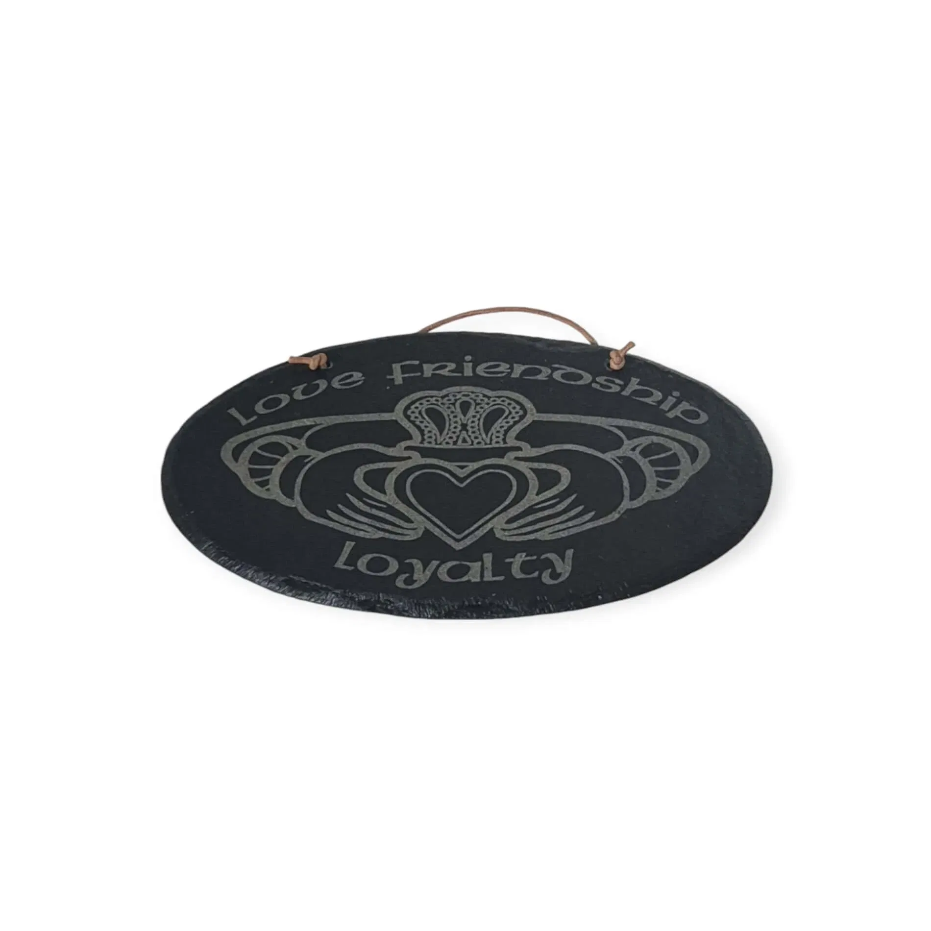 Irish Slate Hanging Plaque – Claddagh Design - Irish Bar/Guinness - Image 1