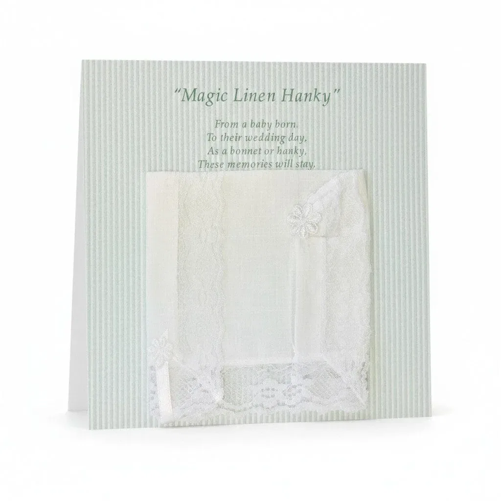 Irish Linen Wedding Handkerchief – “The Magic Linen Hanky” - Baby & Christening Gifts