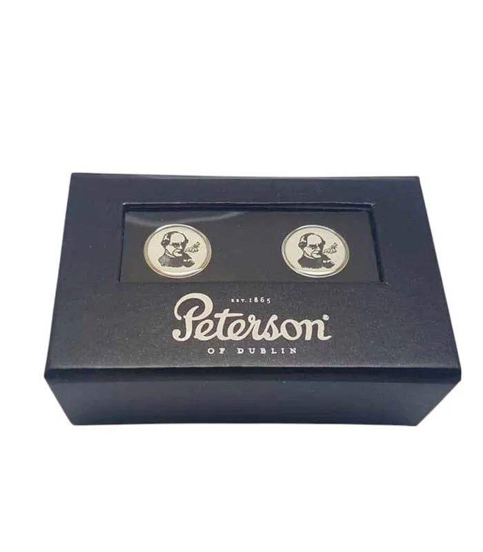 Thinking Man Pipe Smoker Cufflinks – Peterson’s Collectable - Irish Gifts - Image 1
