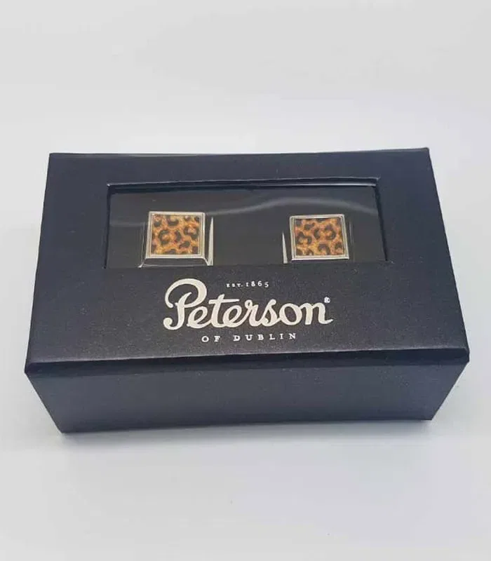 Briar Wood Effect Cufflinks – Peterson’s Collectable - Irish Gifts - Image 1