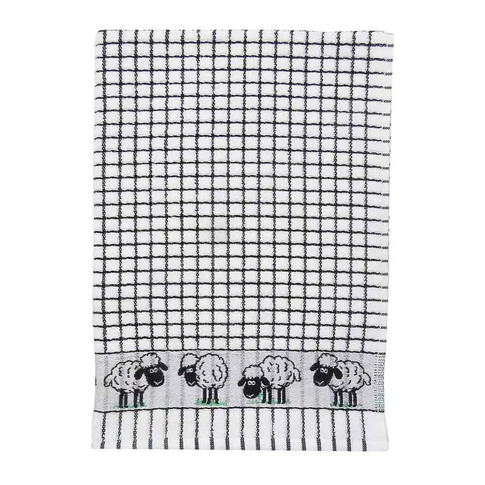 Poli-Dri Jacquard Tea Towel – Black & White Sheep by Samuel Lamont - Decorative Bar Stuff - Image 1