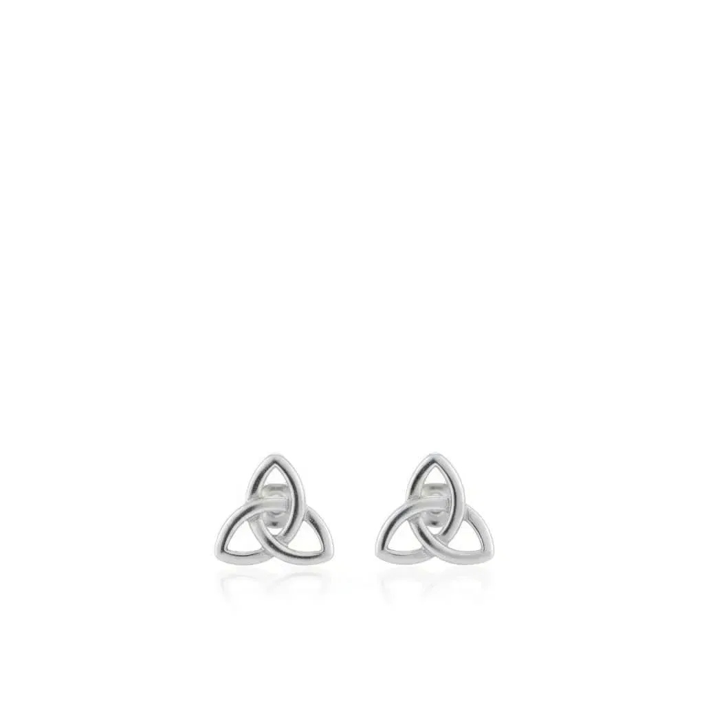 Sterling Silver Small Trinity Stud Earrings – Petite Irish Design - Communion Gifts