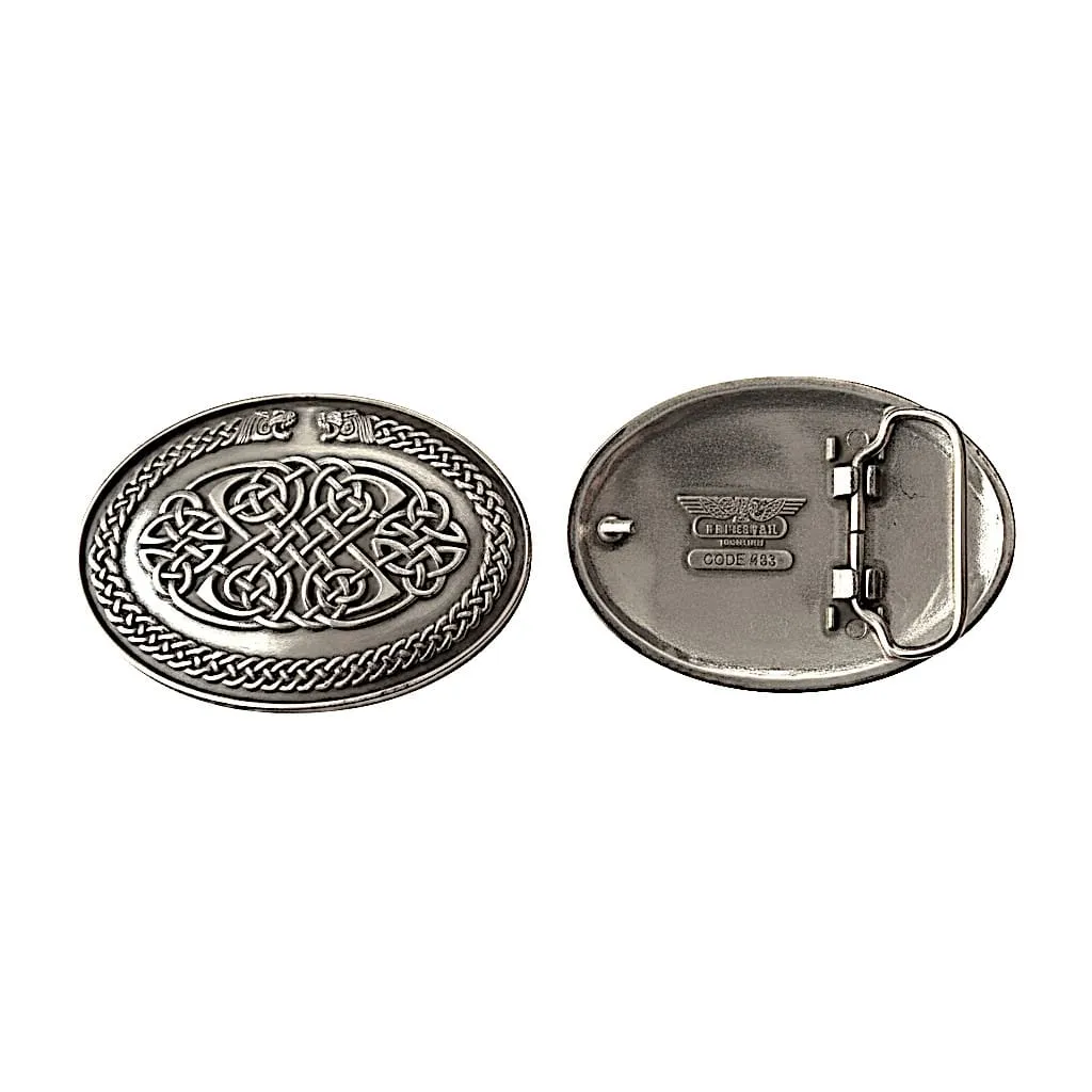 Celtic Knot Belt Buckle – Book of Kells Hounds by Lee River - Accessories - Image 1